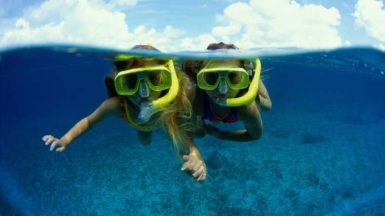 Kids snorkelling