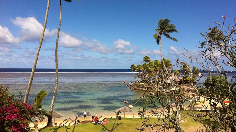 The beach by Bamboo Backpackers