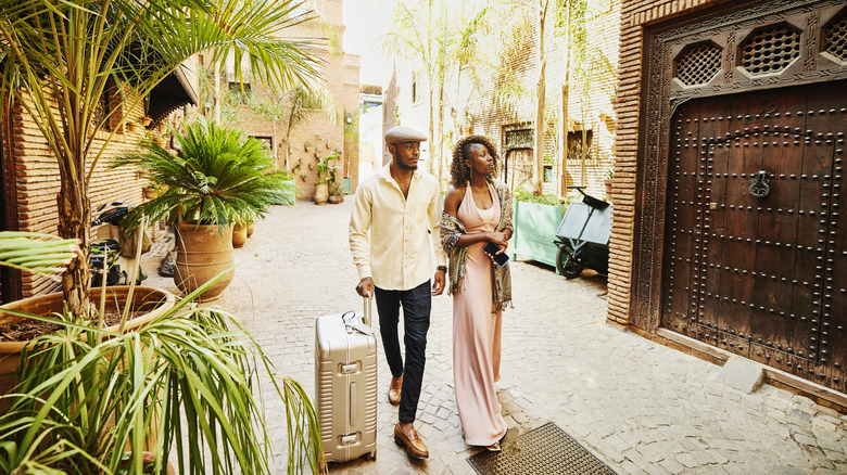 travelers with luggage