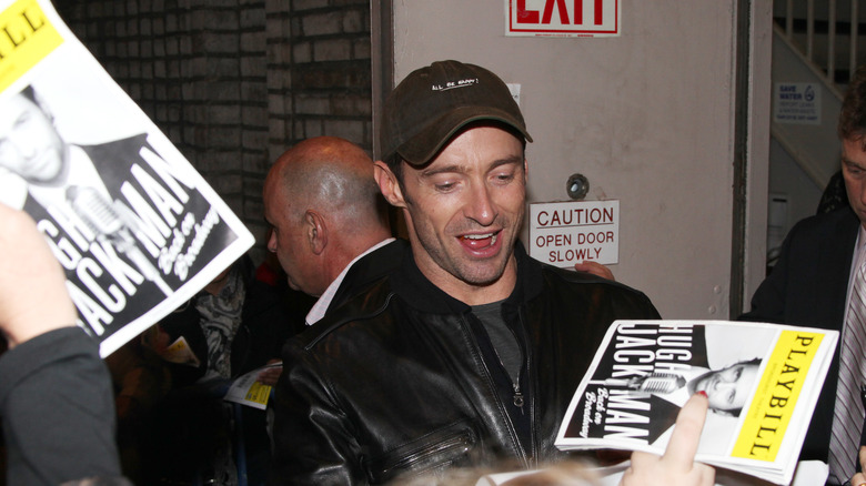 Hugh Jackman signs autographs