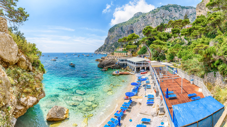 bright beach in Capri