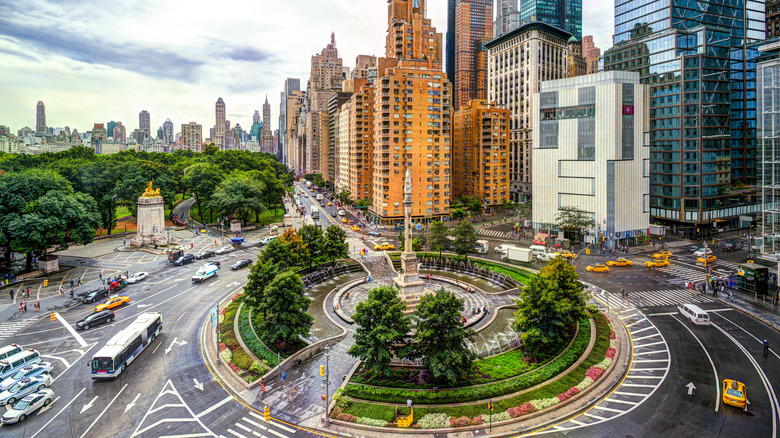 Aerial view of Columbus Circle