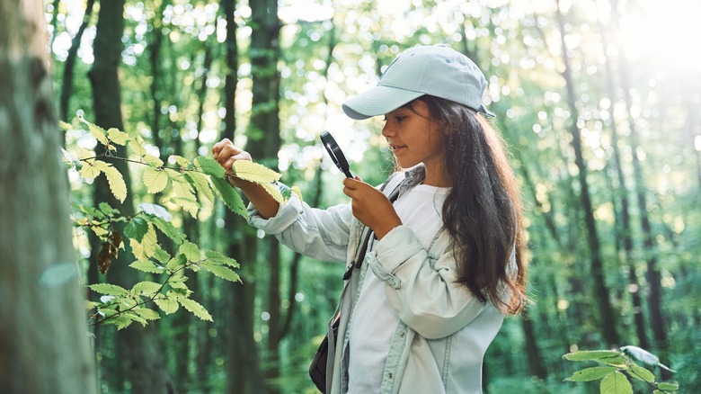 Girl wears light colors hiking