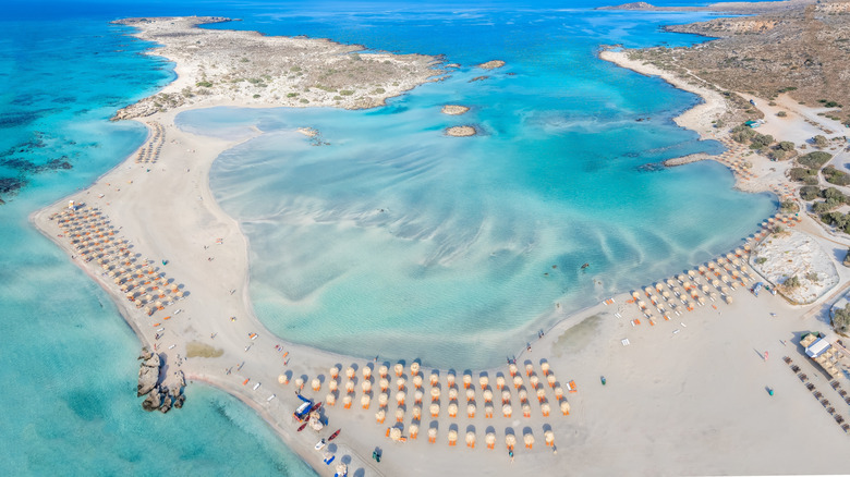 aerial view of Elafonissi Beach