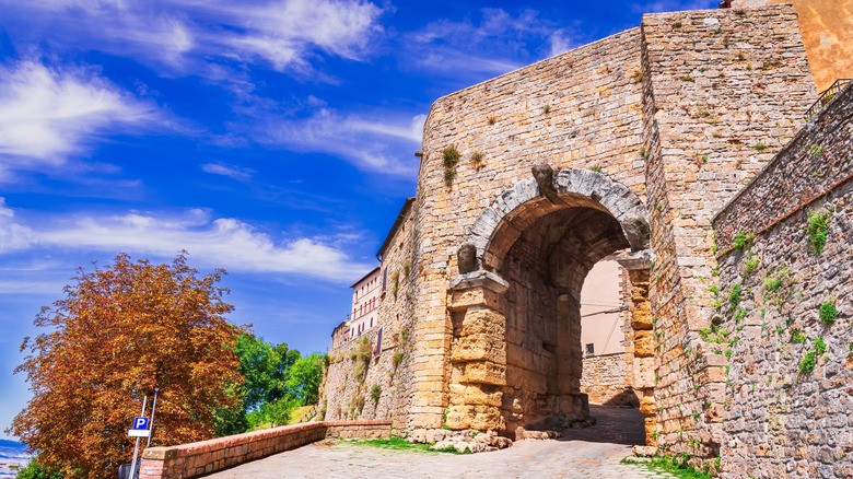 Stone archway in Volterra, Italy