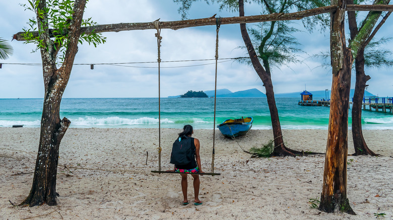 swing on the beach at Koh Rong