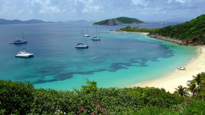 A beach on Félicité Island