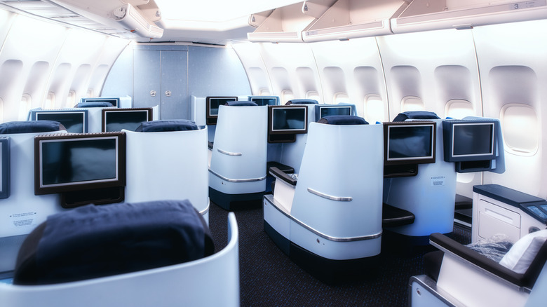 Airplane business-class cabin