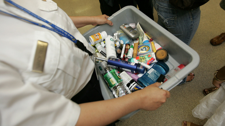 TSA collects liquids in bin