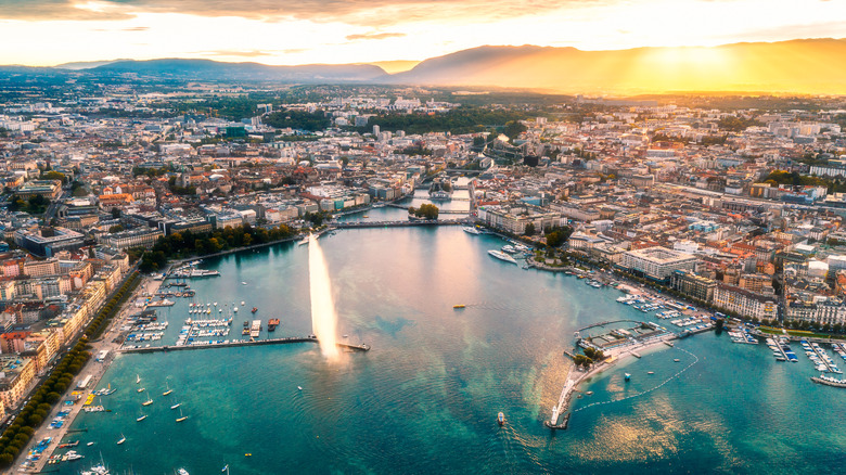 Aerial view of Geneva, Switzerland