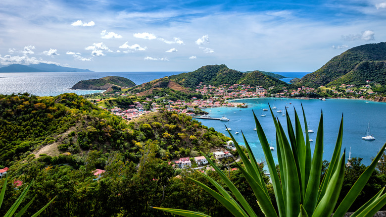 distant houses in Guadeloupe, Caribbean