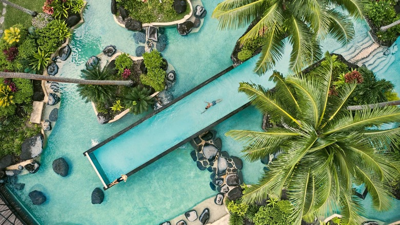 Aerial view of the infinity pool