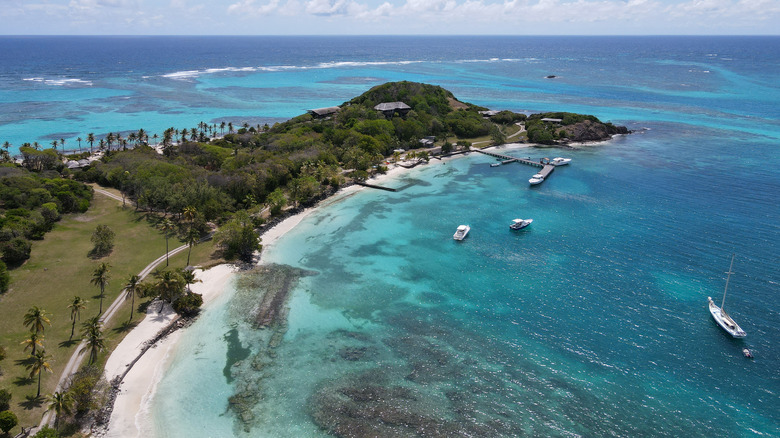 Aerial view of Petit St. Vincent