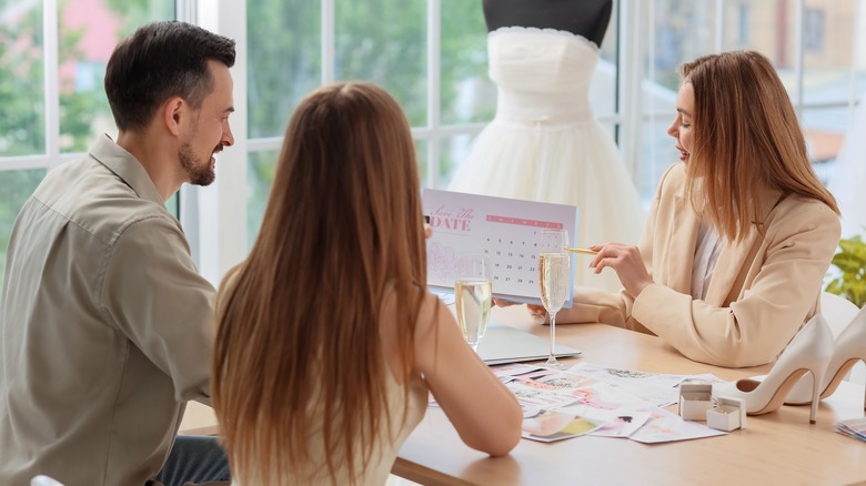 Couple working with travel agent