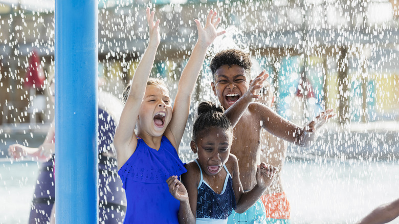 Kids at a water park