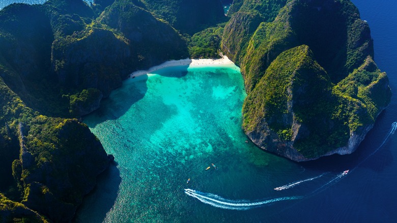 Maya Bay beach from above