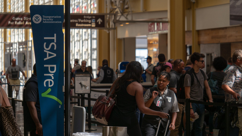 A TSA PreCheck entry at airport