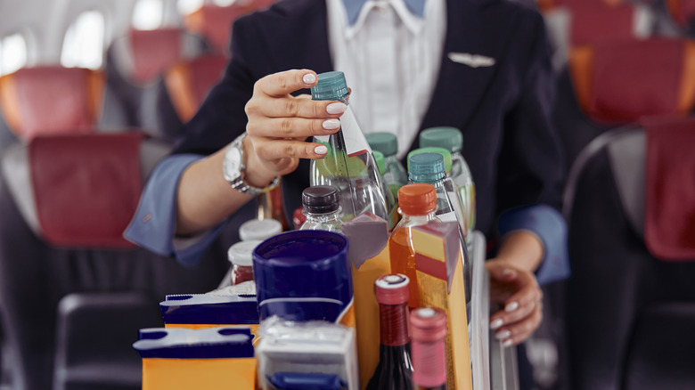 Drink cart on flight