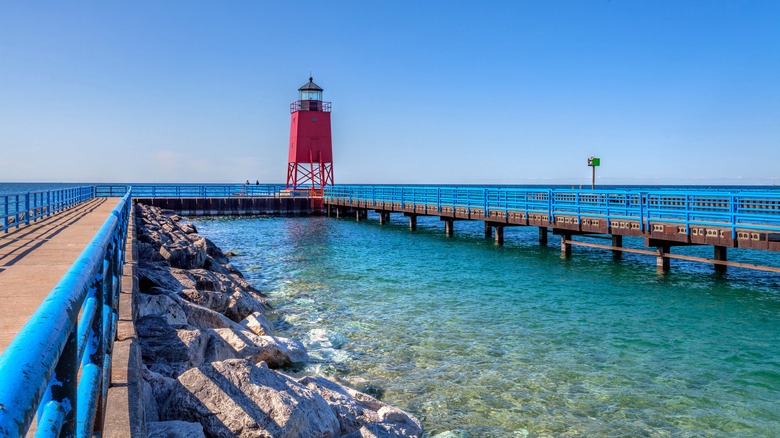 lighthouse in Charlevoix, Michigan