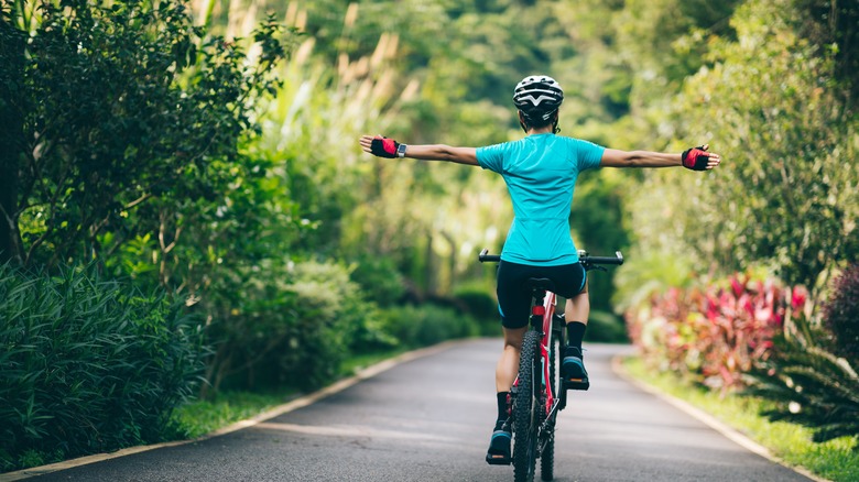 Woman on a cycle trail