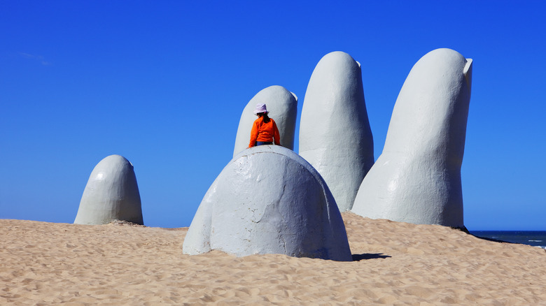 La Mano beachfront sculpture in Uruguay