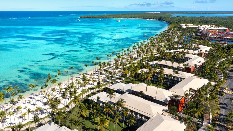 resorts on a beach in the Dominican republic 