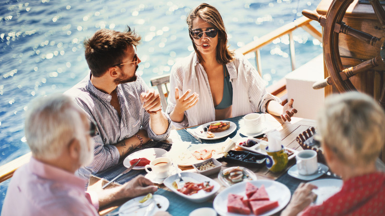 People dining on cruise