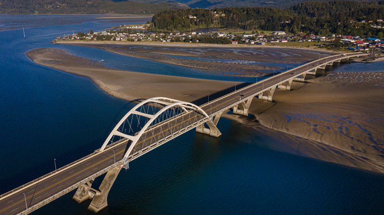 Alsea Bridge in Waldport, Oregon 