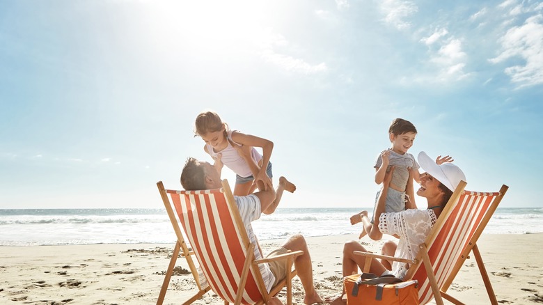 Family at the beach 