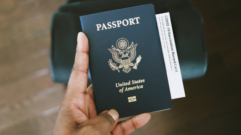 A person holding their passport