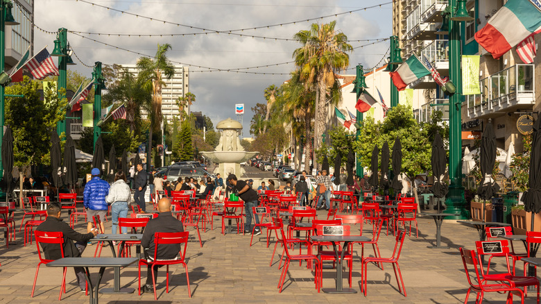 Patio courtyard in Little Italy, San Diego