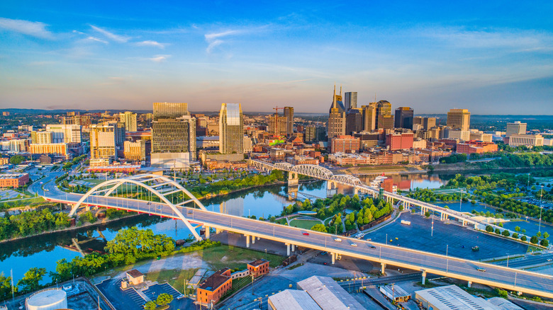 aerial view of Nashville Tennessee