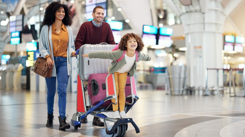 family at an airport