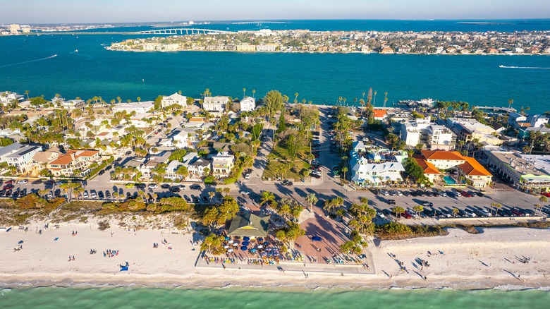 Aerial view of Pass-a-Grille beach in Florida