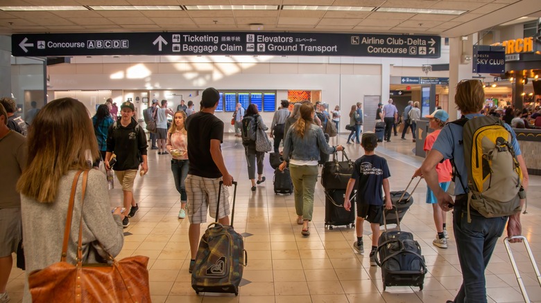 People walking inside MSP airport