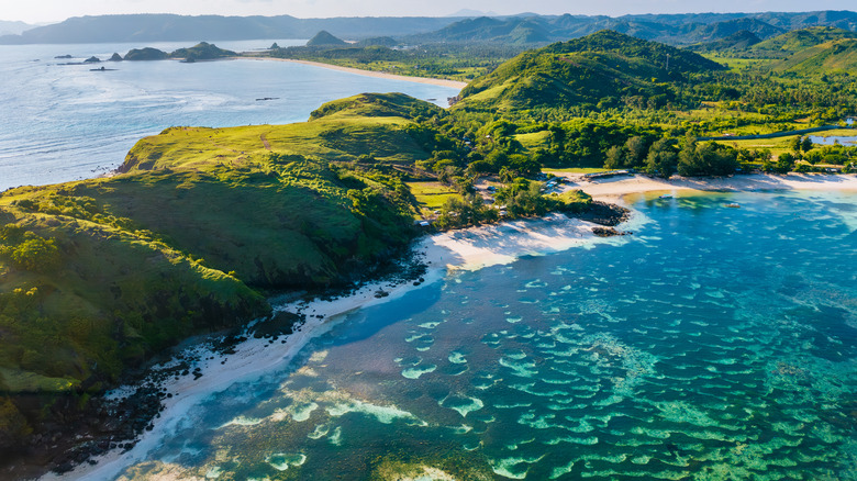 Aerial view of Lombok island