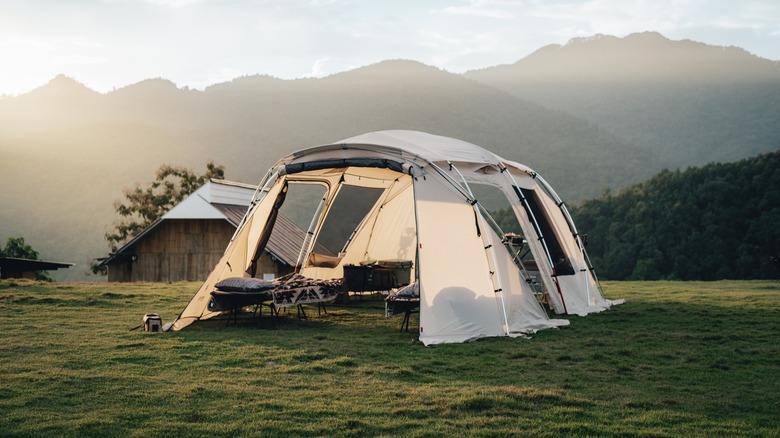 Tents at camping site 