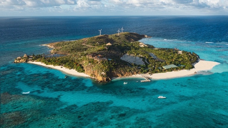 Aerial view of Necker Island