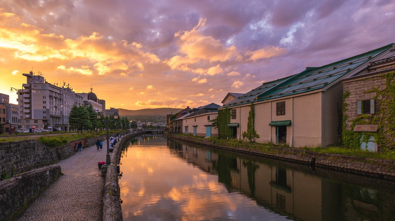 Otaru canal at sunset