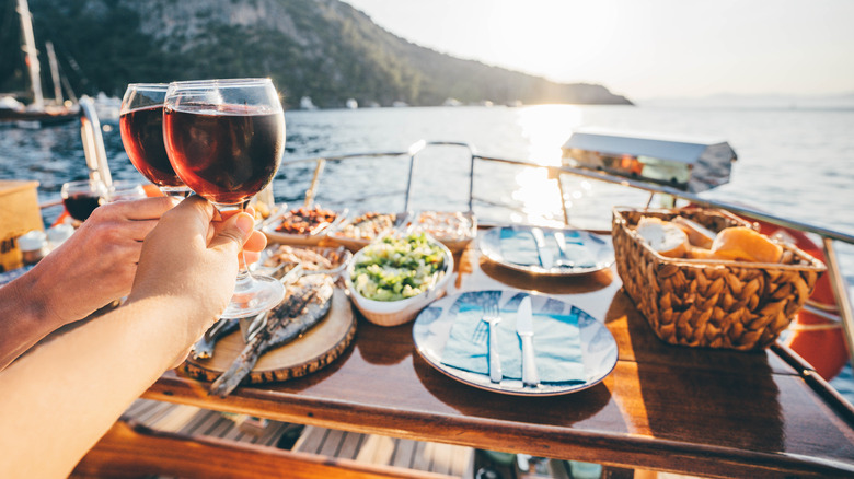 Cruise ship dining table