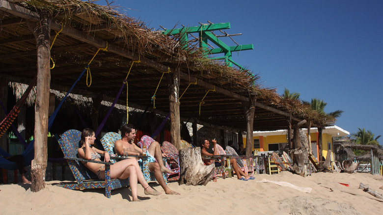 Zipolite beach hammock cabanas