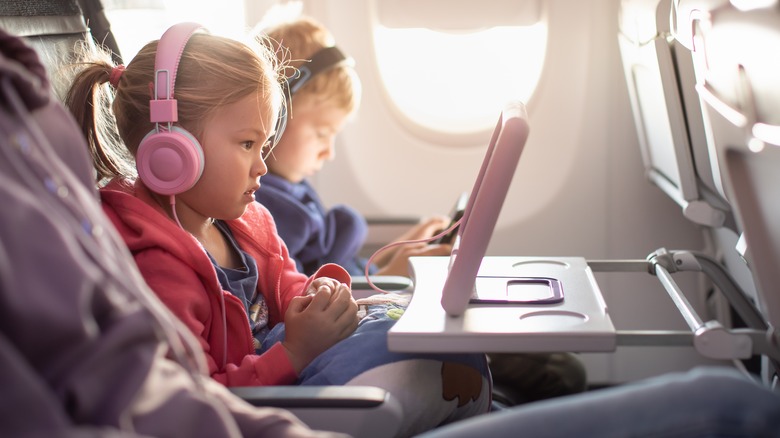 children on an airplane