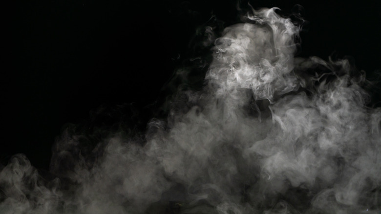 Smoke against black background