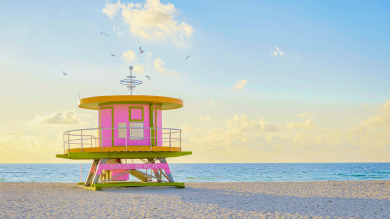 pink hut on South Beach