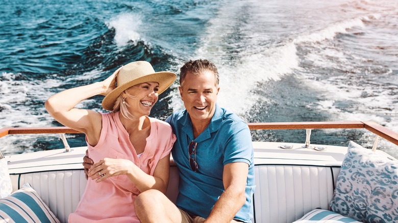 Couple on a Bahamas boat