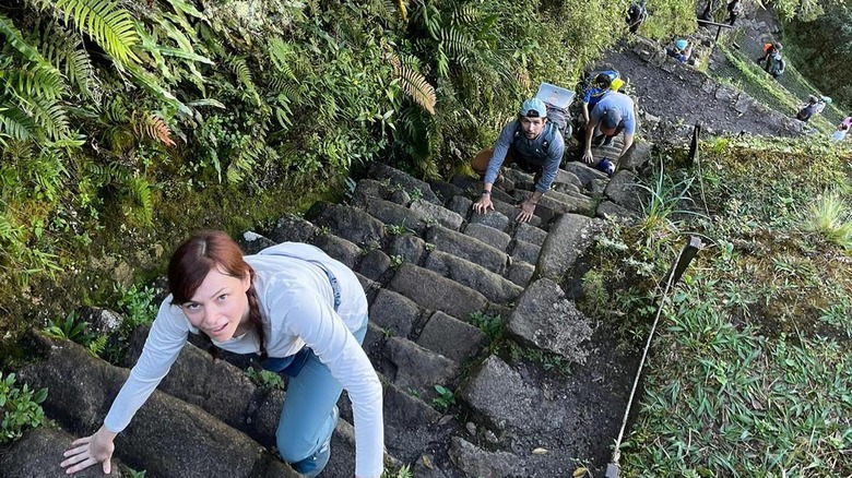 Inca steps on Huayna Picchu