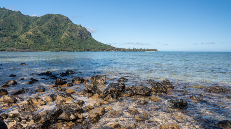 Kahana Bay Beach Park in Oahu, Hawaii