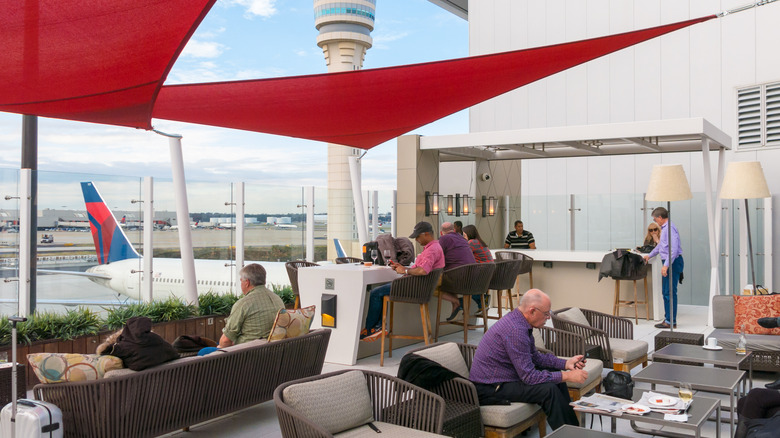 Outdoor lounge at Atlanta airport