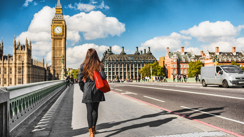 Woman walking in London