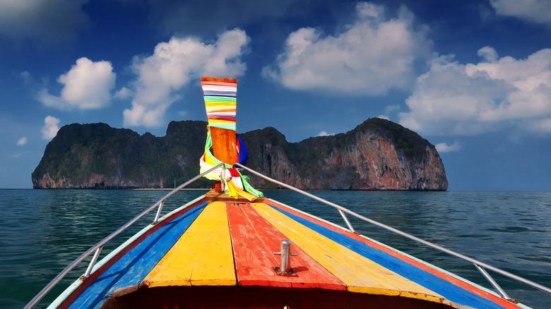 View of Ko Lao Liang from longtail boat